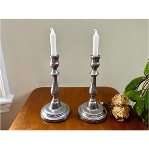 Modern Aluminum <b>Silver</b> Candle Holder Elegant Decorative Metal Taper <b>Candlestick</b> For Events Hotel Restaurant Dinner Decor Bulk - Product Image 5