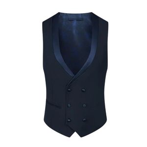Costume de smoking pour homme bleu marine jacquard à motif floral, revers châle, trois pièces, motif texturé, tenue de soirée, costumes de marié - Product Image 3
