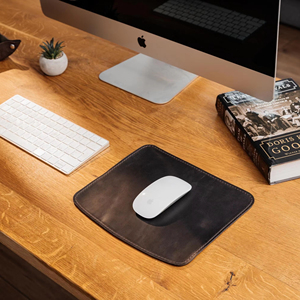 Handmade Real Leather <b>Mouse</b> Pad Anti Slip Suede Base Desk Mat Personalized Executive Writing Pad for Computer LMP-0057 - Product Image 1
