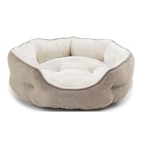 Coussin rond apaisant en velours suédé pour chats d'intérieur, lavable, directement de l'usine