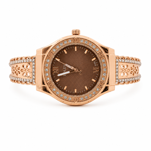 Pulsera de Reloj de Plata de Ley 925 con Circonita Cúbica y Cuarzo de 16 mm, Diseño Floral, Pulido Brillante, Regalo de Lujo para Mujer - Product Image 2