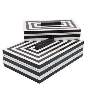Luxury Black and White Resin Jewelry <b>Box</b> Handmade Decorative <b>Keepsake</b> Storage <b>Box</b> Wooden Resin Jewelry Organizer Storage <b>Box</b> - Product Image 2