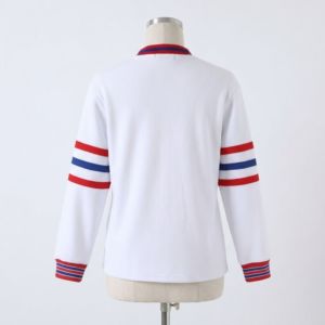 Cardigan blanc personnalisé OES pour femmes, en coton polaire, broderie de lettres grecques, pull universitaire et collégial, boutonné - Product Image 2