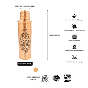 High Quality Pure Copper Printed Water Bottle Available in Customize Prints with Premium Packaging Available In Reasonable Price - Product Image 2