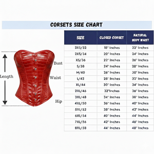 <b>Women</b>’s <b>Red</b> Crocodile Genuine Leather Corset Waist <b>Trainer</b> Club Wear Top with Steel Boning - Product Image 6