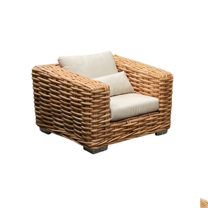 New Modern Minimalist Kubu Dining Set Four Chairs And One Round Table Artisanal Synthetic Rattan Indoor Outdoor Home Decor Items - Product Image 2