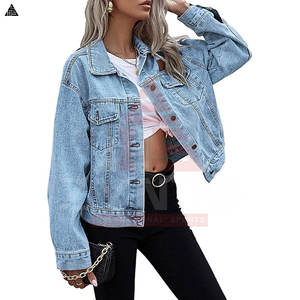 Chaquetas de mezclilla 100% algodón para mujer, estilo casual, color sólido, con bolsillos, chaqueta delgada para mujer, ropa de alta calidad, chaqueta de mezclilla. - Product Image 3