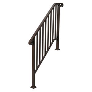 Barandilla de Hierro de 3 Niveles para Exteriores con Acabado en Cobre, Piezas Elegantes para Escaleras de Uso en Exteriores - Product Image 3