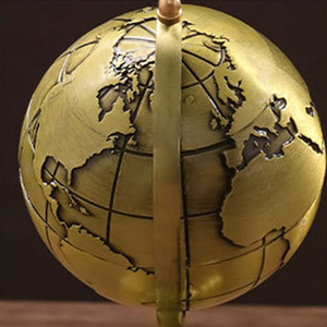 Globe terrestre décoratif en laiton sur socle, finition dorée, globe de bureau vintage, décoration de luxe pour bureau, salle d'étude, maison, objet de collection, cadeau de voyage - Product Image 5