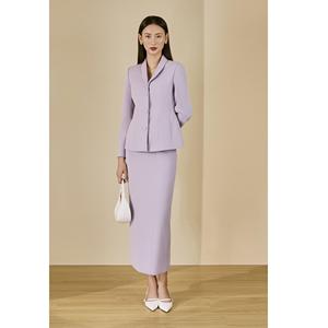 Jupe crayon structurée taille haute en sergé pour femme, jupe droite tissée maxi unie, disponible en plusieurs couleurs KV28 - Product Image 1