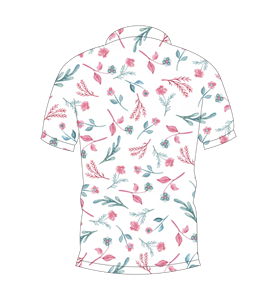 Polo à imprimé floral blanc et rose pour hommes, chemise de golf décontractée à manches courtes, mode été - Product Image 5