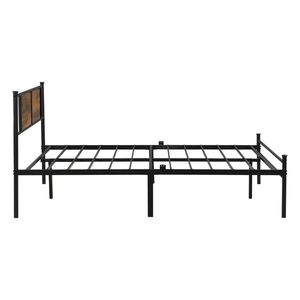 Struttura letto matrimoniale in metallo robusta e durevole con testiera in legno nera - Product Image 6