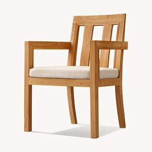 Chaise de salle à manger en teck de luxe, chaise en bois massif fabriquée à la main, design moderne pour les projets hôteliers et résidentiels - Product Image 1