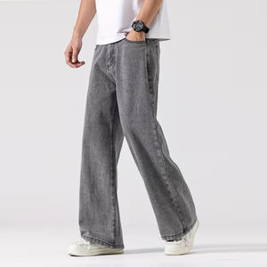 Jean en denim ample et respirant en coton pour homme, style streetwear vintage, avec logo personnalisé sur le devant, coupe droite décontractée et baggy - Product Image 6