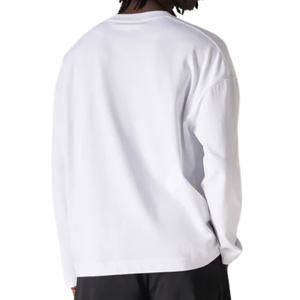 Camiseta Blanca de Manga Larga para Hombre con Logotipo Pequeño en el Pecho, Cuello Redondo, Algodón, Estilo Casual Urbano, para Uso Diario - Product Image 5