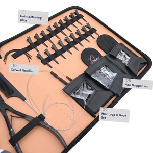 Hair Extension Tool Kit Micro <b>Beads</b> Removal Tool Crimping Pliers Hair Extension Loop <b>Needle</b> Tape In Application Tool Clips - Product Image 4