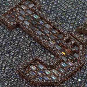 Colgante de Moissanita Hiphop de Plata de Ley 925 Redondo VVS con Incrustaciones de Dos Tonos Bañado en Rodio - Product Image 2