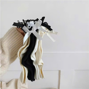 JZVINA Women Ankle Socks Spandex/Nylon <b>Bow</b> Decoration Solid Color Pilates Daily Wear Summer Breathable Thin Elegant Knitted - Product Image 4