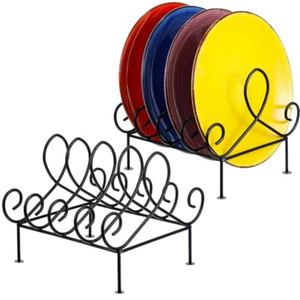 Modern Space-Saving Black Metal Kitchen Plate Rack Organizer Iron Dish Stand & <b>Pot</b> Lid <b>Holder</b> for Countertop Cabinet Storage - Product Image 6