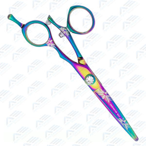 Rainbow Daisy Swivel 5,5 pulgadas japonés 440C cizalla de acero tijeras de peluquero de alta calidad salón de belleza instrumentos profesionales - Product Image 4