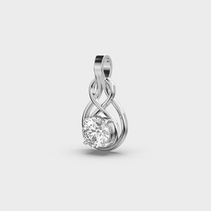 Pendentif solitaire en diamant de laboratoire certifié IGI, en forme de spirale infinie, en argent sterling 925 massif, élégant symbole d'amour - Product Image 2