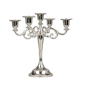 Elegant 5-Arm Silver <b>Candelabra</b> Metal Candle Holder Tall Floor <b>Candelabra</b> for Wedding Centerpiece Luxury Home Decor Ornament - Product Image 2