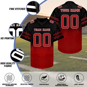 Maillot de football américain professionnel respirant en mesh, personnalisable avec numéro de joueur, tenue d'équipe, uniforme sportif - Product Image 5