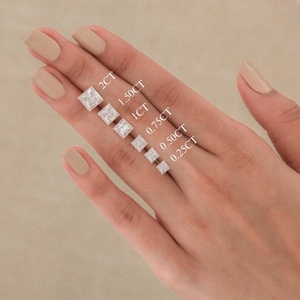 Solitaire Princess Cut Lab Grown Diamond Stud Earrings Wedding Engagement Stud Earrings Women 14k Gold Fashion earrings - Product Image 3