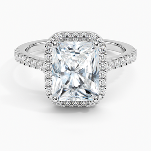 Bague SOJ 08 en argent 925 avec coupe radiante, ornée d'un halo de diamants Odessa, 2 carats, couleur D, VVS1, moissanite certifiée GRA, prix bas - Product Image 1