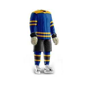 Uniformes de Hockey sobre Hielo de Tela Transpirable Hechos a Medida de Alta Calidad, Uniformes Deportivos de Buena Calidad con Diseño de Sublimación de Nombre de Equipo OEM - Product Image 1