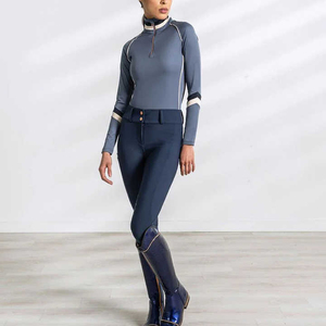 Col montant, fermeture éclair quart de tour, respirant, séchage rapide, polyester-coton, sous-vêtements de sport équestre de luxe pour femme, commande en gros - Product Image 4