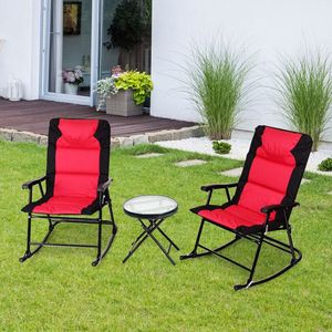 Ensemble de 3 chaises pliantes d'extérieur avec coussins, ensemble de meubles de patio pratiques avec table - Product Image 2