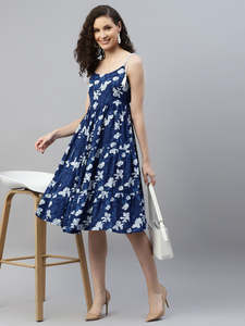Vestido Midi de Rayón con Estampado Floral para Mujer, Estilo Informal, Festivo, Moderno y Elegante, Vestido Largo de Una Pieza - Product Image 1