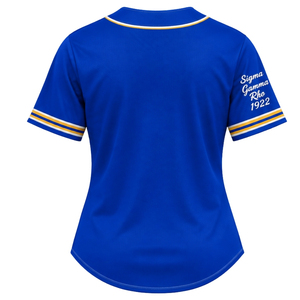 Camiseta de béisbol de la hermandad griega Sigma Gamma Rho para mujer, diseño de letras personalizadas, con botones al frente, manga corta, ropa al por mayor - Product Image 2