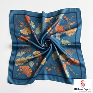 High Quality <b>Silk</b> Feel <b>Square</b> <b>Scarf</b> Custom Digital Print Lightweight Fabric Womens Fashion Accessories Bulk OEM - Product Image 1