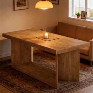 Tavolo da Pranzo Rettangolare in Stile Rustico per Soggiorno e Cucina, Eleganti Tavoli da Pranzo - Product Image 4