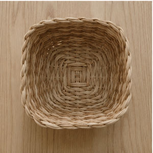 Panier rond en jacinthe d'eau tressé à la main, bol de rangement en rotin, organiseur en osier pour la maison, le bureau, la cuisine, la salle de bain - Product Image 3