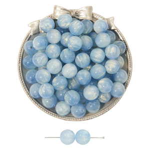 Perles plates ovales géométriques colorées simples 8*18mm, imitation pierre naturelle, en résine, pour bijoux DIY et artisanat en résine - Product Image 3