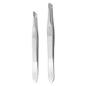 Pinzas para dar forma a las cejas, pinzas de acero inoxidable para depilar, pinzas para pestañas postizas, alicates para barba, con bordes inclinados - Product Image 1