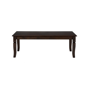 Mesa de Centro Rústica Tradicional de Roble Macizo con Acabado Color Cappuccino Claro, Rectangular, para Sala de Estar, Patas Talladas - Product Image 3