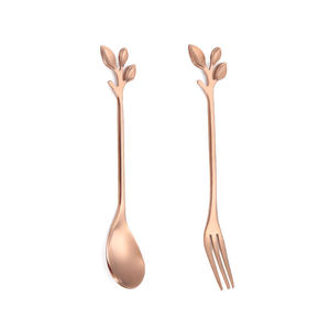 Luxury Gold Couple <b>Spoon</b> and Fork Set Stainless Steel Wedding Gift <b>Coffee</b> Dessert Cutlery Collection - Product Image 3