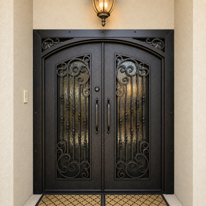 Porte d'entrée en fer forgé de luxe : Transformez votre entrée avec un design artisanal personnalisé et une durabilité exceptionnelle - Product Image 4