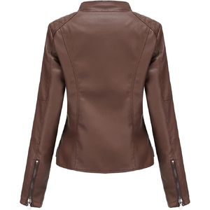 Ladies Real Leather <b>Jacket</b> <b>Women</b> Fashion Bomber Coat Wholesale <b>Spring</b> Autumn Casual Outerwear Manufacturer - Product Image 2