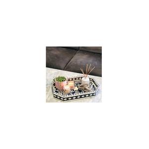Plateau en os incrusté de haute qualité pour servir des collations et des boissons, plateau décoratif en bois artisanal de luxe, disponible au meilleur prix du marché - Product Image 2