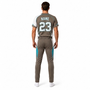 Ensemble uniforme de baseball personnalisé pour hommes : maillot et pantalon sublimés, entièrement boutonnés, pour performance athlétique, vêtements de sport, OEM, marque privée - Product Image 2