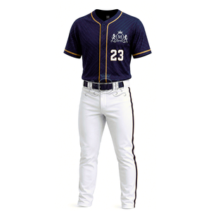 Maillot de baseball pour homme avec numéro 23, logo brodé, tissu polyester respirant, manches courtes, pantalon blanc - Product Image 2