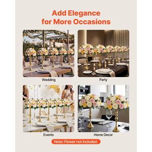 16 PCS Wedding Table Centerpieces Tall 15 Crystal Banquet <b>Vases</b> Easy Installation Electroplated Metal Versatile Wedding <b>Vase</b> - Product Image 5