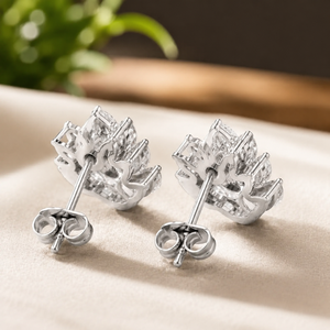 Luxury Moissanite Plated White Gold Stud <b>Earrings</b> Marquise Shape Diamond <b>Earrings</b> Elegant Jewelry for Women Engagement Gift - Product Image 3