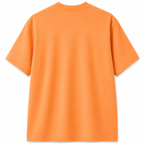 T-shirt à manches courtes pour homme WARPRO, couleur unie orange, col rond, coupe classique, 100% jersey polyester, décontracté, logo imprimé sur le devant - Product Image 2