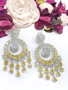 ต่างหูประดับเพชรซิร์คอนคุณภาพพรีเมียมเคลือบเงินหรูหราสำหรับผู้หญิงและเด็กผู้หญิง เหมาะสำหรับใส่ในงานกลางคืนและงานปาร์ตี้ - Product Image 2